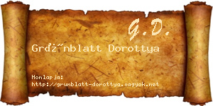 Grünblatt Dorottya névjegykártya